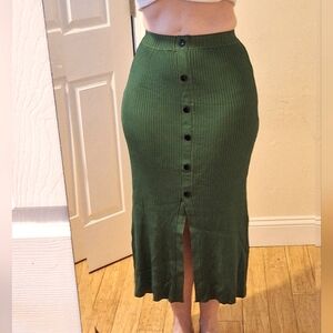 ZARA Knit | Green, Maxi Skirt